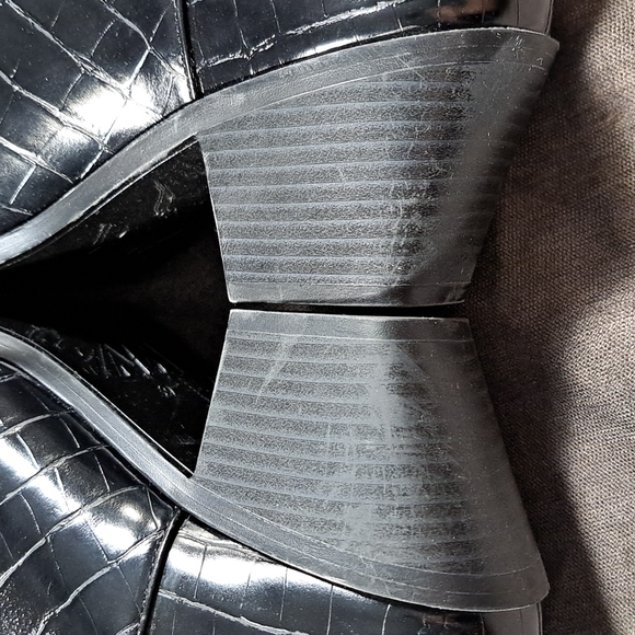 Zara Black Faux Leather Western Style Open Ankle Pointed Toe Boots VG EU 39 US 8 - Picture 14 of 16